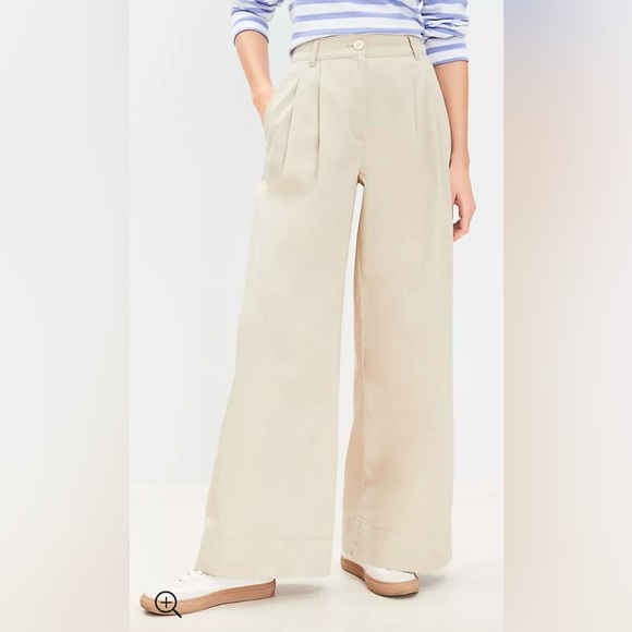 Loft toasted beige poplin wide leg pants ~ Size 12 - Picture 7 of 7